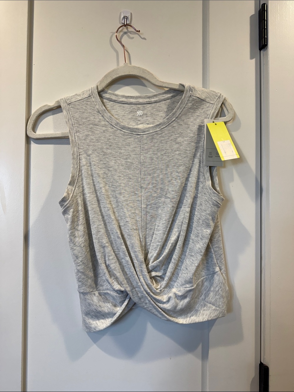 Light Gray Twist-Front Sleeveless Top -  women